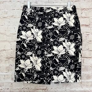 J. Crew the pencil skirt floral raffia
